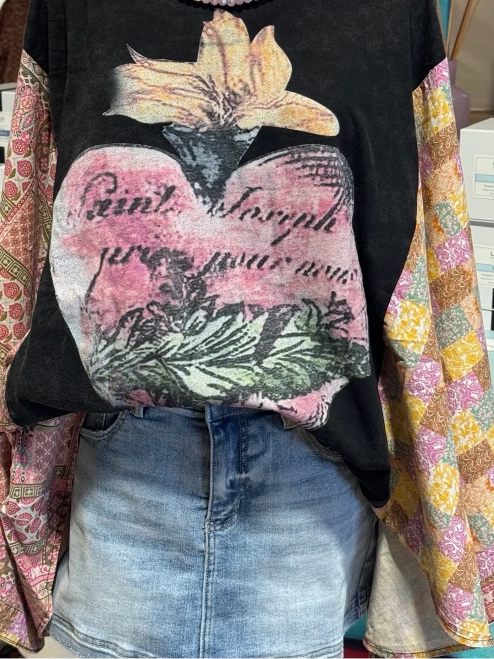 Blue Velvet Boutique Upcycled Boho Women’s Top NWT